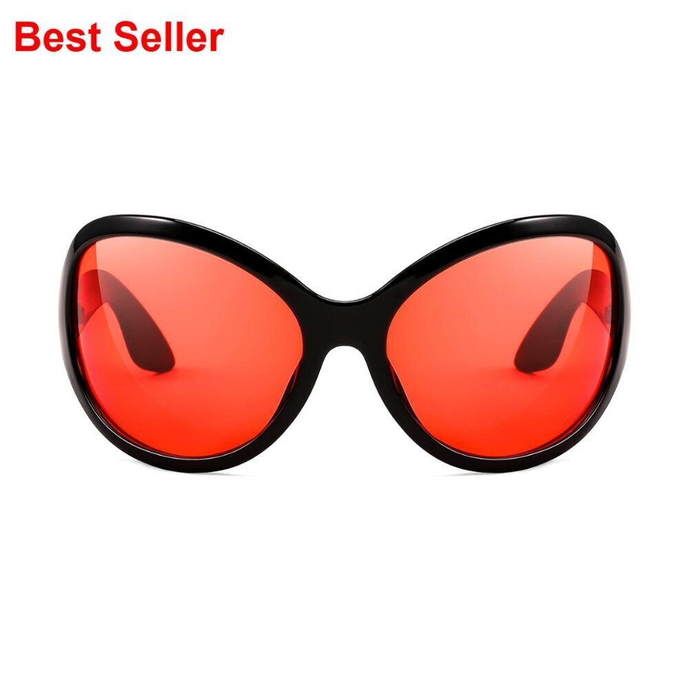 Oversized Oval Wrap Sunglasses Uv400 Protection Polarized Plastic Frame